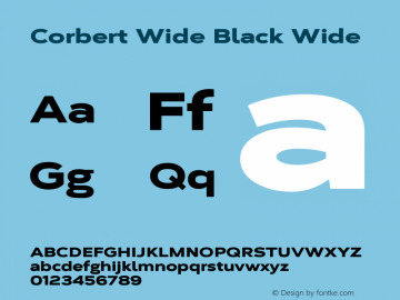 Corbert Wide Black Wide 002.001 March 2020 Font Sample