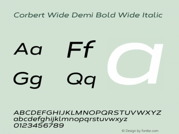 Corbert Wide Demi Bold Wide Italic 002.001 March 2020图片样张