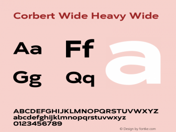 Corbert Wide Heavy Wide 002.001 March 2020 Font Sample