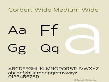 Corbert Wide Medium Wide 002.001 March 2020 Font Sample