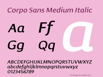 Corpo Sans Medium Italic 1.000图片样张