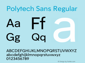 Polytech Sans Version 1.000 Font Sample