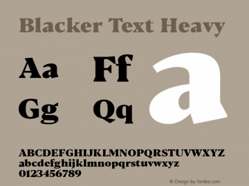 BlackerText-Heavy Version 1.0 | w-rip DC20180110 Font Sample