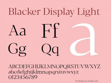 BlackerDisplay-Light Version 1.0 | w-rip DC20180110 Font Sample