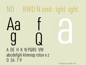 NDZTUL+URWDINCond-Light Version 1.0 Font Sample