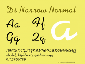 Di Narrow Normal Altsys Fontographer 4.1 12/28/94 Font Sample