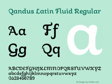 Qandus Latin Fluid Regular Version 1.000;hotconv 1.0.109;makeotfexe 2.5.65596 Font Sample