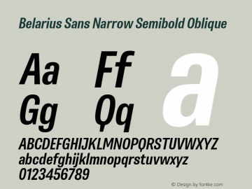 Belarius Sans Narrow Sb Oblique Version 1.001图片样张