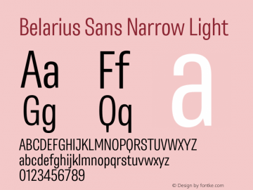 Belarius Sans Narrow Lt Version 1.001图片样张