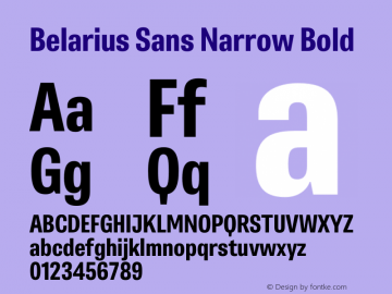 Belarius Sans Narrow Bold Version 1.001 Font Sample