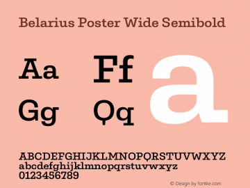 Belarius Poster Wide Sb Version 1.001 Font Sample