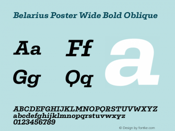 Belarius Poster Wide Bold Oblique Version 1.001图片样张