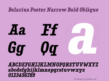 Belarius Poster Narrow Bold Oblique Version 1.001图片样张