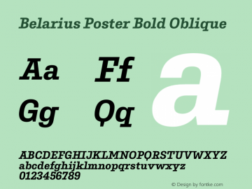 Belarius Poster Bold Oblique Version 1.001图片样张