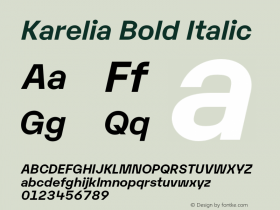 Karelia-BoldItalic Version 1.000 | wf-rip DC20180930 Font Sample