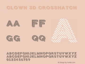 Clown 3D Crosshatch Version 1.000 | wf-rip DC20140610 Font Sample