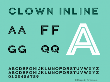 Clown Inline Version 1.000 | wf-rip DC20140610 Font Sample