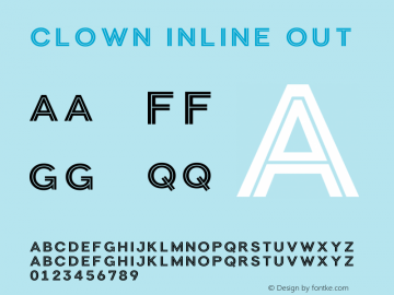 Clown Inline Out Version 1.000 | wf-rip DC20140610 Font Sample