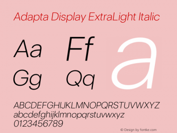 AdaptaDisplay-ExtLtIta Version 1.000图片样张