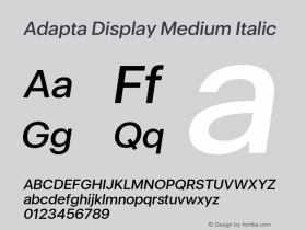 AdaptaDisplay-MediumItalic Version 1.000图片样张