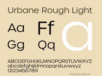 Urbane Rough Light Version 3.000;hotconv 1.0.109;makeotfexe 2.5.65596 Font Sample