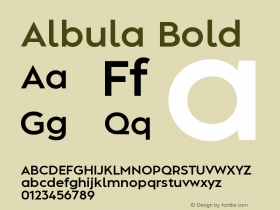 Albula Bold Version 1.000;hotconv 1.0.109;makeotfexe 2.5.65596图片样张