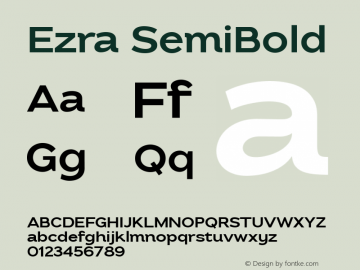 Ezra-SemiBold 1.000 Font Sample