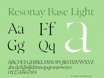 Resonay Base Light Version 1.000;hotconv 1.0.109;makeotfexe 2.5.65596图片样张