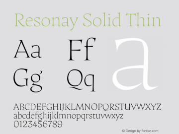 Resonay Solid Thin Version 1.000;hotconv 1.0.109;makeotfexe 2.5.65596 Font Sample