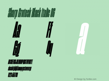 Sharp Grotesk Black Italic 06 Version 1.003 Font Sample