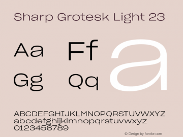 Sharp Grotesk Light 23 Version 1.003图片样张
