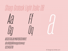 Sharp Grotesk Light Italic 08 Version 1.003图片样张