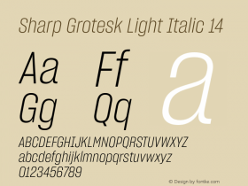 Sharp Grotesk Light Italic 14 Version 1.003图片样张