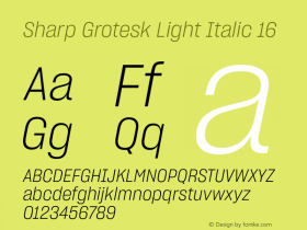 Sharp Grotesk Light Italic 16 Version 1.003图片样张