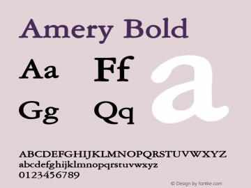 Amery Bold 1.0/1995: 2.0/2001图片样张