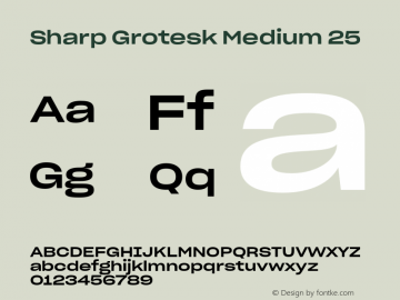 Sharp Grotesk Medium 25 Version 1.003图片样张