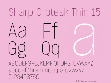 Sharp Grotesk Thin 15 Version 1.003图片样张