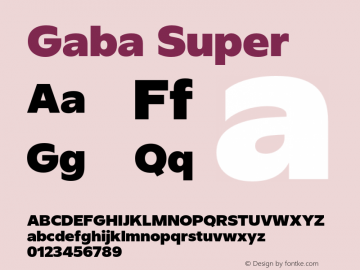 Gaba-Super 2.00 Font Sample