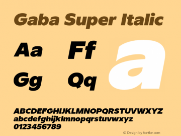 Gaba-SuperItalic 2.00 Font Sample