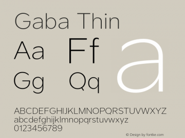 Gaba-Thin 2.00 Font Sample