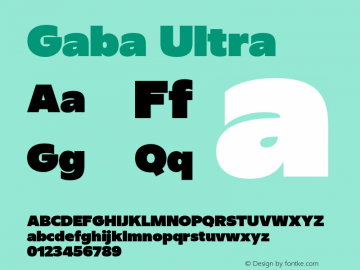 Gaba-Ultra 2.00 Font Sample