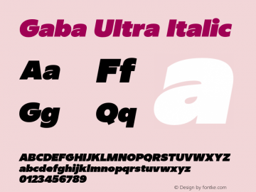 Gaba-UltraItalic 2.00 Font Sample