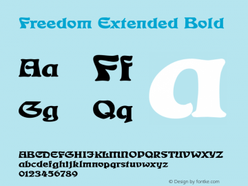 Freedom Extended Bold Altsys Fontographer 4.1 1/4/95 Font Sample