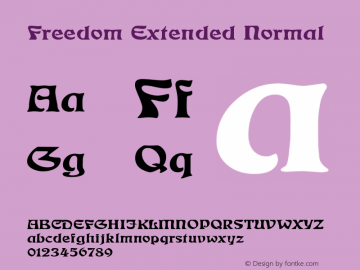 Freedom Extended Normal Altsys Fontographer 4.1 1/4/95 Font Sample