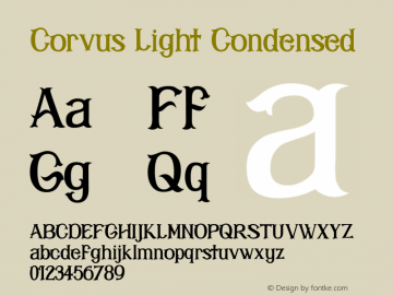 Corvus Light Condensed 1.000 Font Sample