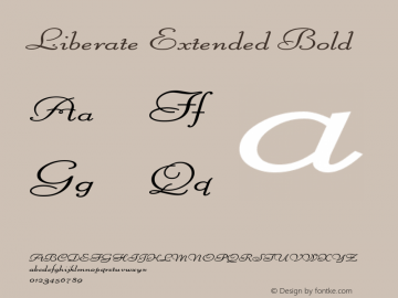 Liberate Extended Bold Altsys Fontographer 4.1 1/8/95 Font Sample