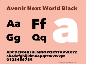 Avenir Next World Black Version 1.00 Font Sample