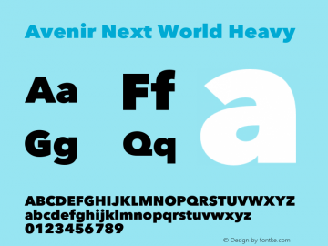 Avenir Next World Heavy Version 1.00 Font Sample