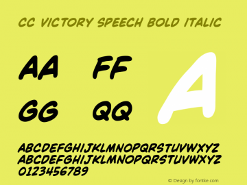 CCVictorySpeech Bold Italic Version 2.000 | wf-rip DC20200730 Font Sample