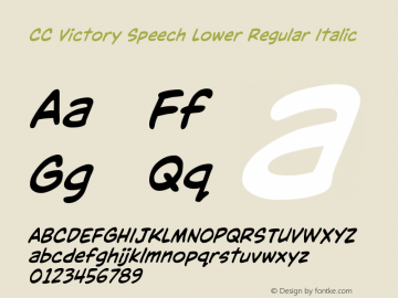 CCVictorySpeechLower Italic Version 2.000 | wf-rip DC20200730 Font Sample